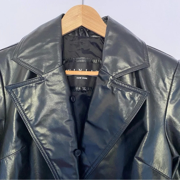WINLIT New York‎ Women's Leather Jacket Belted Small - Picture 3 of 10